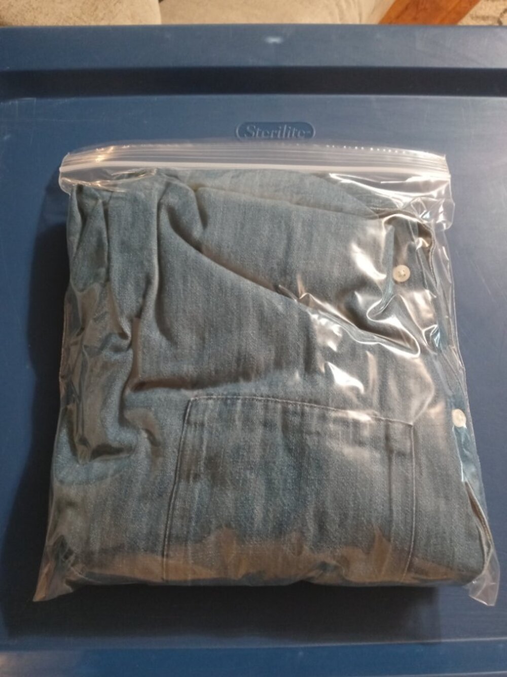 NWT OLD NAVY short sleeve jean shirt dress in medium wash (L tall) - Picture 6 of 7